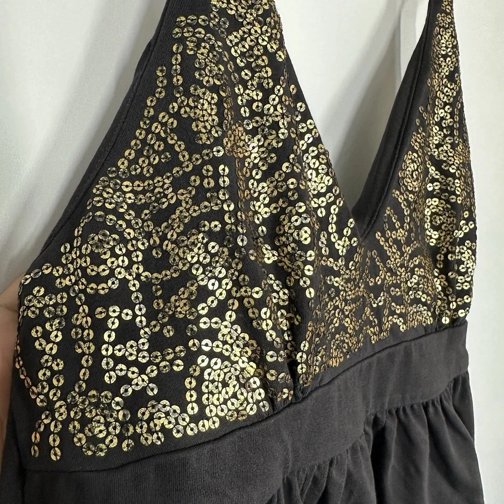 Victorias Secret Bra Tops Halter Black Sequin Small Cami Sports Tank